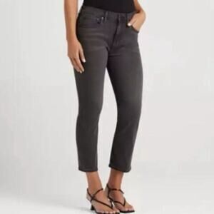 NWT Womens Edwin Elin High Rise Crop Blackstone Jeans, Straight Leg SZ 34